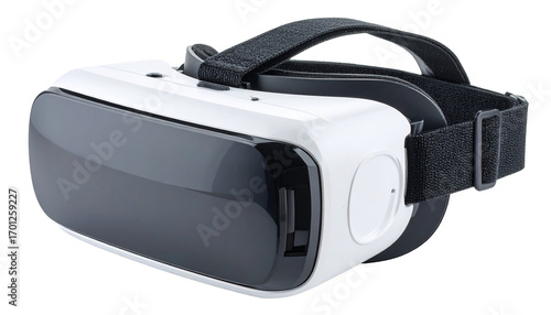 vr goggles with strap in black white color isolated on white background