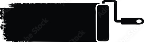 Black paint roller with textured stroke illustration 
