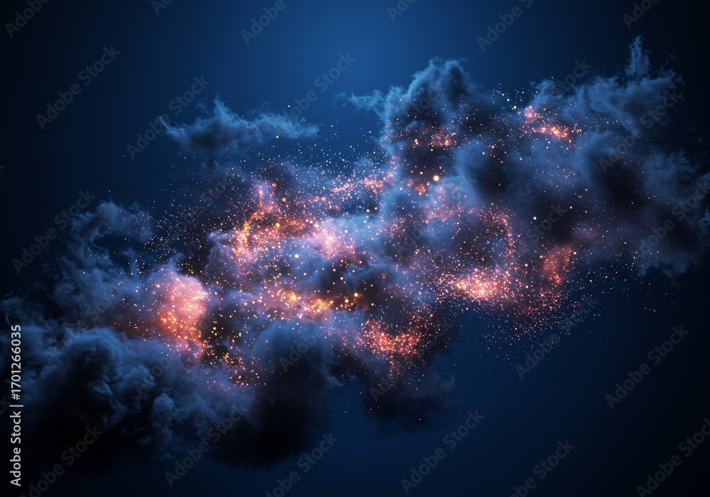 Fototapeta premium Mystical glowing cosmic nebula with sparkling stardust, a captivating abstract background for design