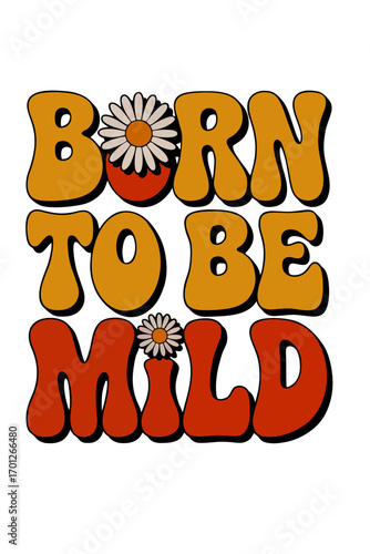 Retro Typography Poster With Humorous Message and Vintage Floral Accents