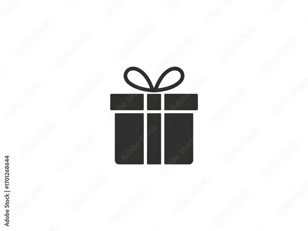 Fototapeta premium Gift box icon simple flat vector design isolated on white background for web and mobile apps