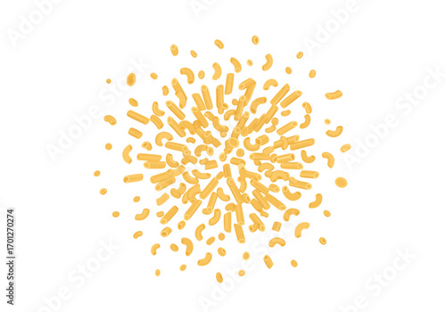 A vibrant yellow macaroni penguin gorfou vector illustration with dynamic movement and energetic mood in a stylized graphic design