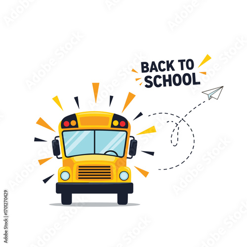 Bright yellow school bus radiating joy ready for a fantastic new academic year adventure