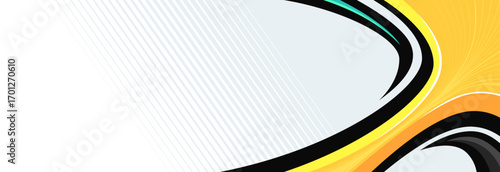 Dynamic Abstract Background with Yellow and Black Curved Stripes