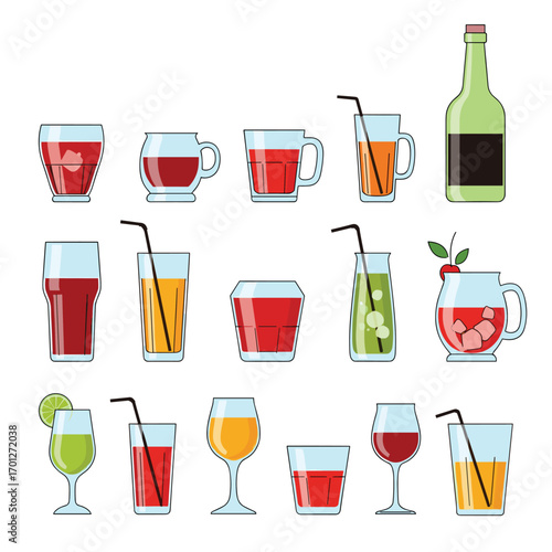 Collection of refreshing beverages and drinks for various occasions