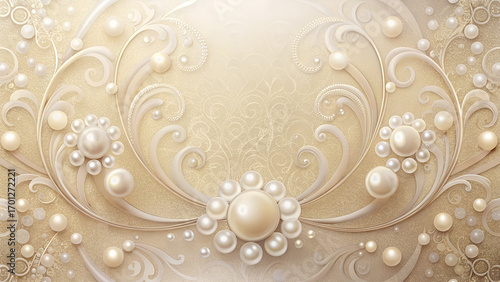 Ivory gradient with delicate pearl shimmer texture, classic wedding luxury style.
