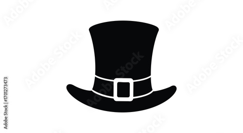 a classic top hat silhouette with bold buckle detail