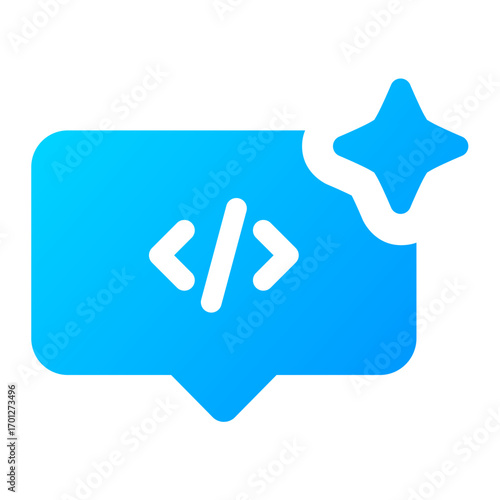 Coding icon. generate, program, script, code, automation, developer, software, digital, technology. Vector Icon Illustration