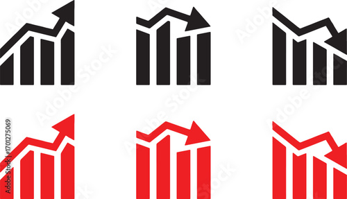 design, icons, illustration, vector, growth, business, decline, chart