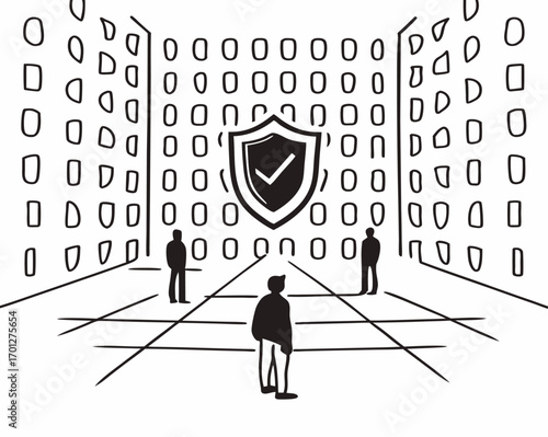 Cybersecurity Digital Shield Futuristic Concept