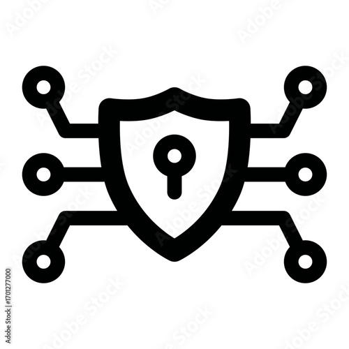 Cyber security icon. protection, shield, lock, firewall, encryption, data, privacy, network, safety. Vector Icon Illustration
