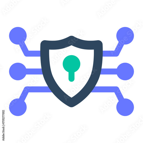 Cyber security icon. protection, shield, lock, firewall, encryption, data, privacy, network, safety. Vector Icon Illustration