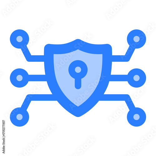 Cyber security icon. protection, shield, lock, firewall, encryption, data, privacy, network, safety. Vector Icon Illustration