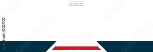 Abstract border shape for banner design. Header with red section. Website page template illustration