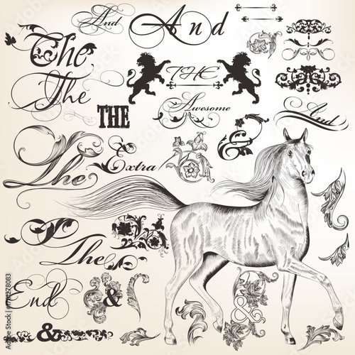 European classical ethnic pattern hand-drawn design materials