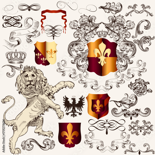 European classical ethnic pattern hand-drawn design materials