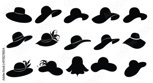 various hats styles displayed in grid formation
