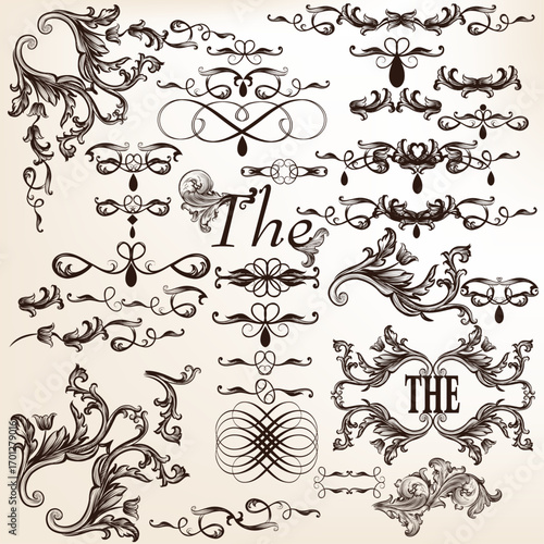 European classical ethnic pattern hand-drawn design materials
