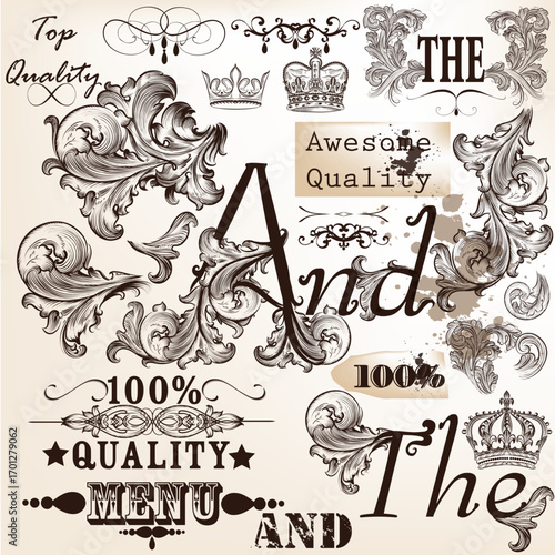 European classical ethnic pattern hand-drawn design materials
