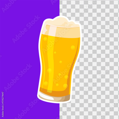 A refreshing glass of golden beer with a frothy head, perfect for a pub or bar advertisement