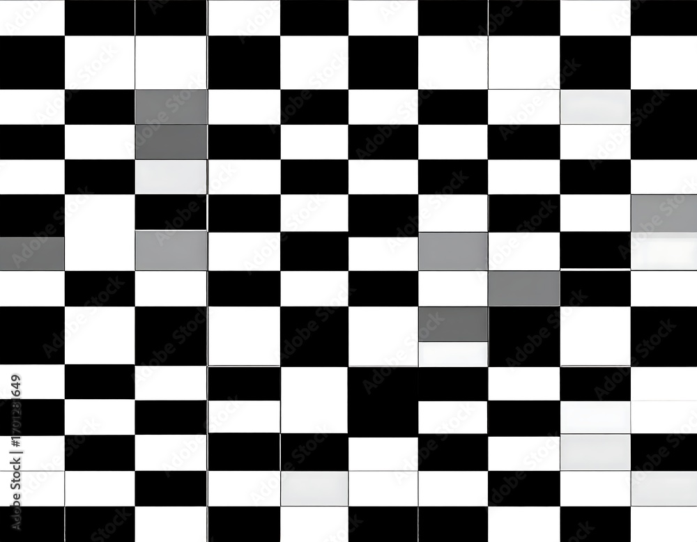 Fototapeta premium Checkerboard floor, gray squares, abstract background, design
