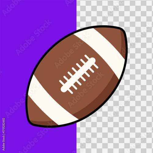 American Football icon on a purple and transparent background
