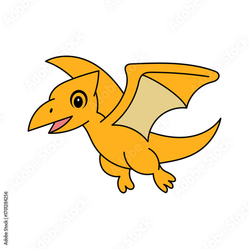 Coloring book Pterosaurs cute vector design templates simple and modern concept, isolated on white background