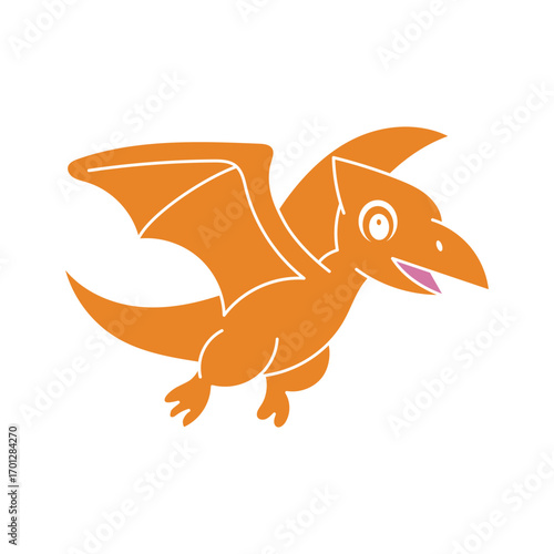 Coloring book Pterosaurs cute vector design templates simple and modern concept, isolated on white background