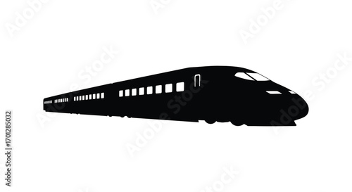 a sleek modern train captured in motion silhouette
