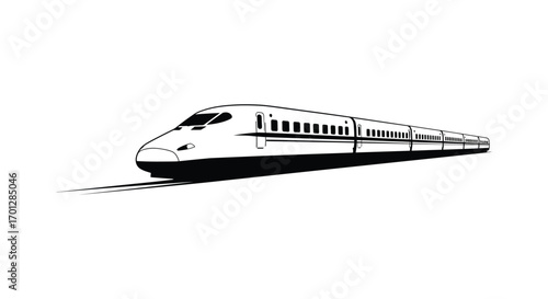 a sleek modern train captured in motion silhouette