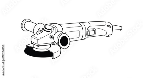 a detailed outline of an industrial tool silhouette