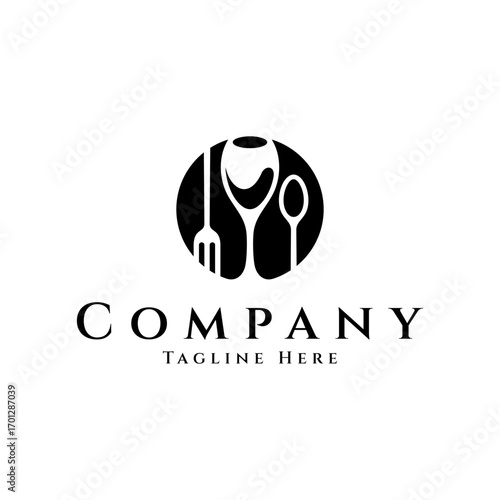 Restaurant and dinning elegant logo design template