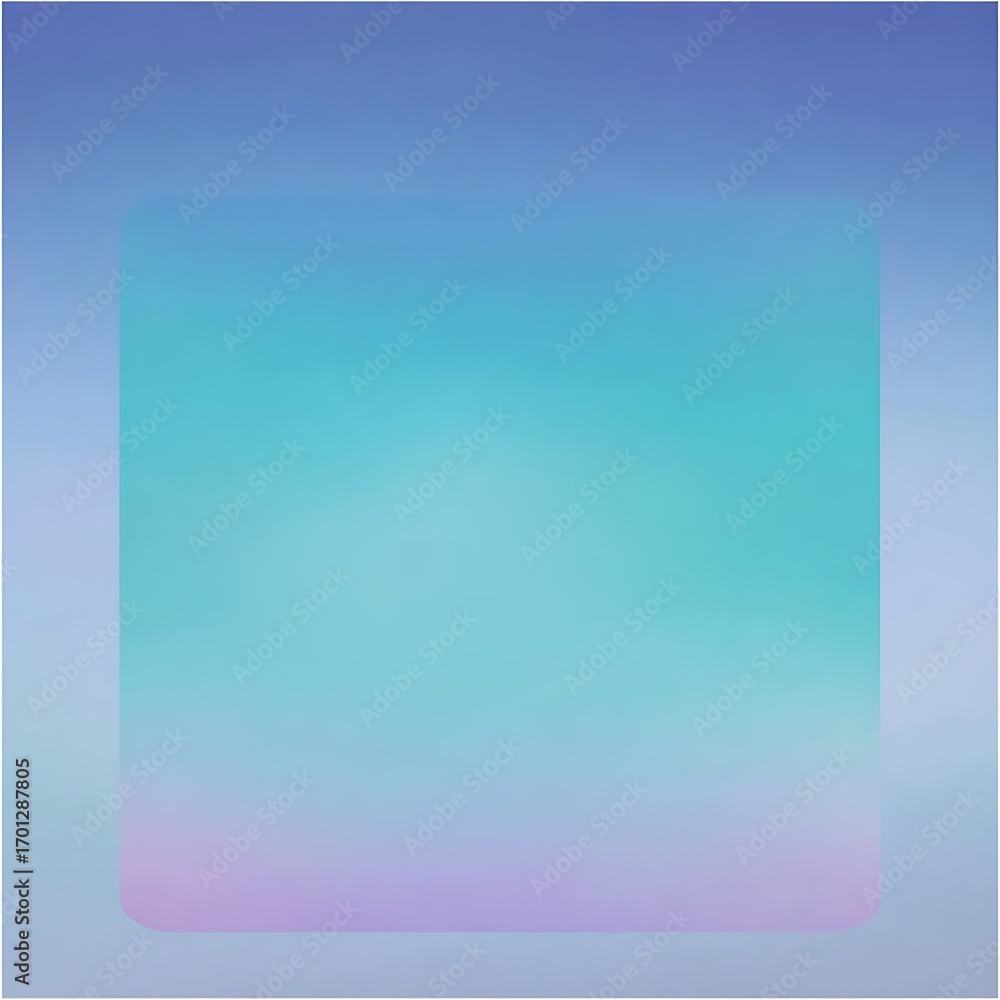 Obraz premium Illustration of abstract gradient background with soft pastel colors and a translucent square overlay