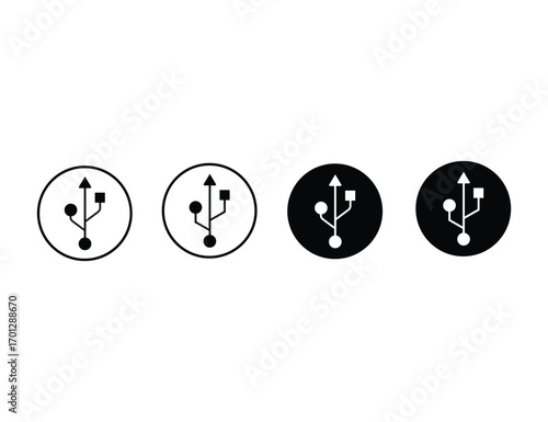 Flash Drive Icon Isolated – USB Storage and Technology Vector