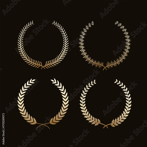 High end golden VIP membership card, business card, VIP crown, wheat ear pattern