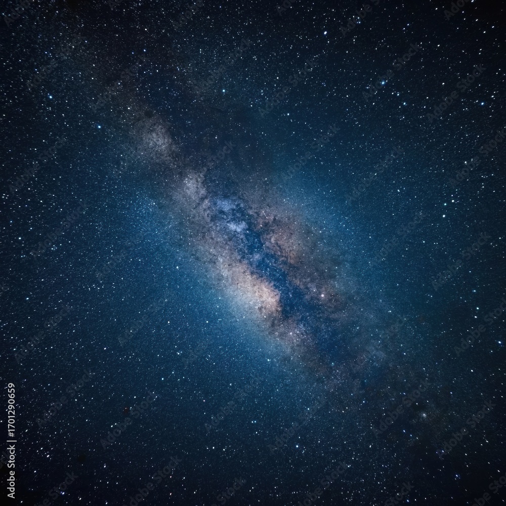 Fototapeta premium Vibrant blue night sky panorama