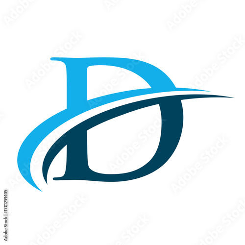 Letter D Logo with Swoosh Graphic