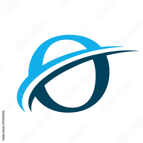 Letter O  Logo with Swoosh Graphic