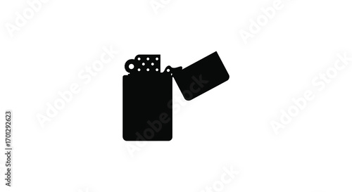 a lighter igniting flame depicted in minimalist silhouette