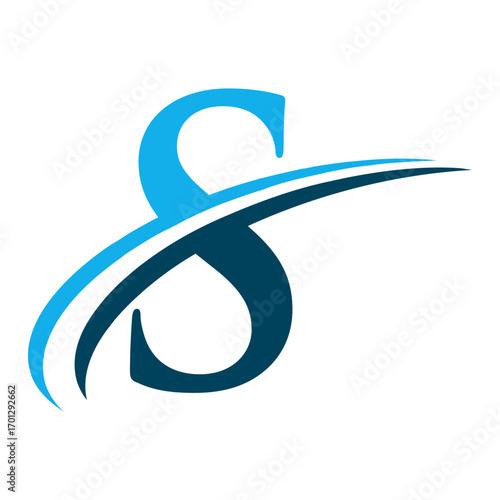 Letter S Logo with Swoosh Graphic