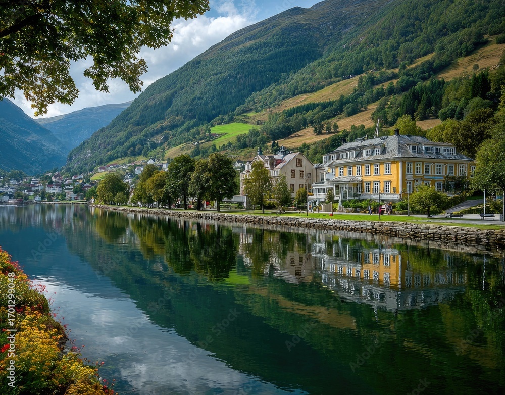 Fototapeta premium Lake Reflection with Mountains