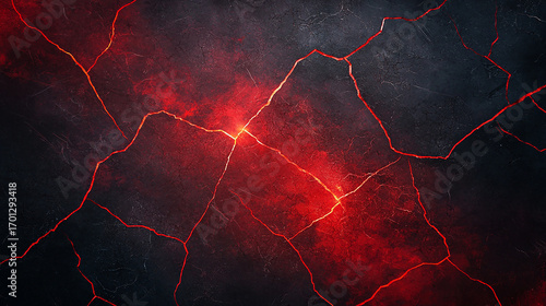 Fiery Cracked Surface with Intense Red and Black Tones