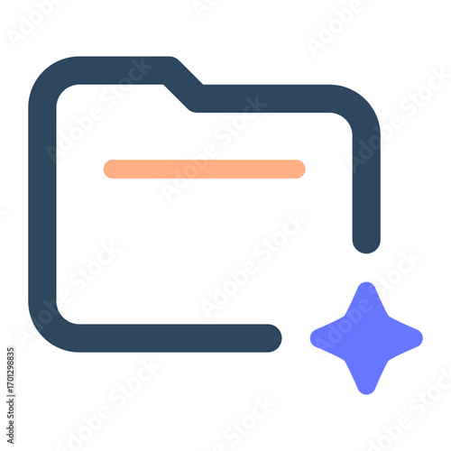 Folder icon. file, documents, storage, directory, organize, data, archive, files, management. Vector Icon Illustration
