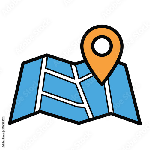 flat vector Find your destination easily with this map icon