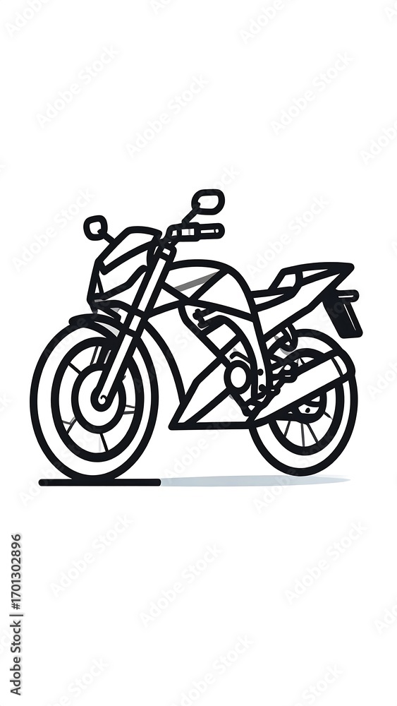 Fototapeta premium Motorcycle design, studio shot, white background, illustration