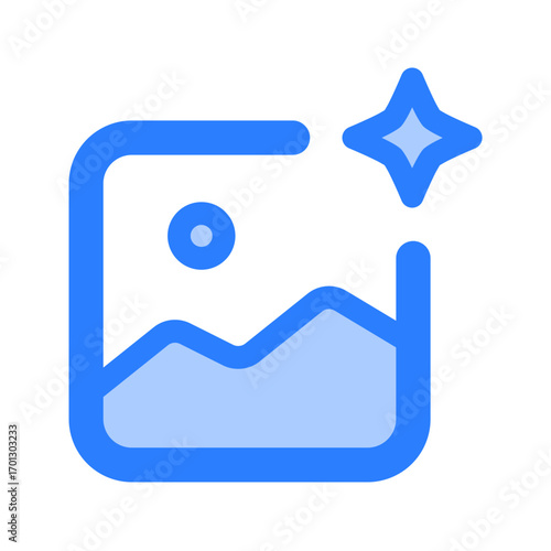Gallery icon. image, generative image, ai, art, creative, design, digital, pattern, abstract, creation, algorithm. Vector Icon Illustration