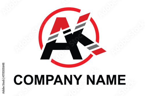 letter AK logo. slice logo design concept template Vector 