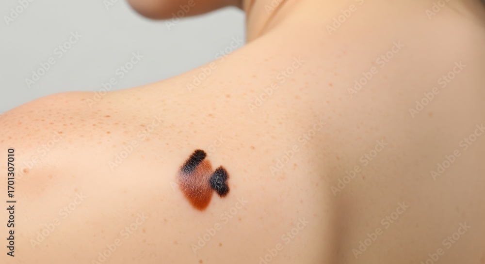 Fototapeta premium Skin Lesion on Upper Back.