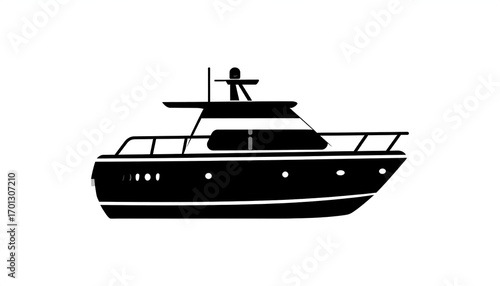 Yacht sailing ocean luxury travel icon