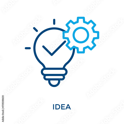Idea Icon Outline color Style. Vector Illustration For Graphic Design